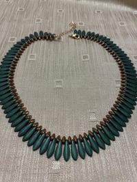 Image 2 of Forest Green Glass Dagger Necklace