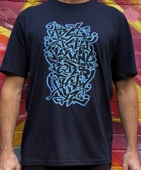 Image 1 of Blue Graffiti Alphabet - 100% Organic Cotton, Eco, Sustainable Tee Shirt