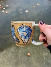 Image 1 of SIX OYSTERS MUG - COBALT + CREAM