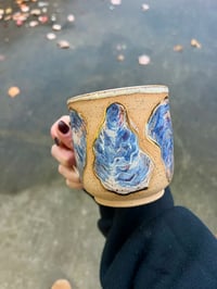 Image 3 of SIX OYSTERS MUG - COBALT + CREAM