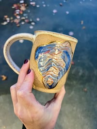 Image 1 of THREE OYSTERS MUG - COBALT + CREAM