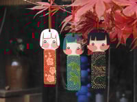 Image 1 of wood girl decoration set - pine, bamboo, plum