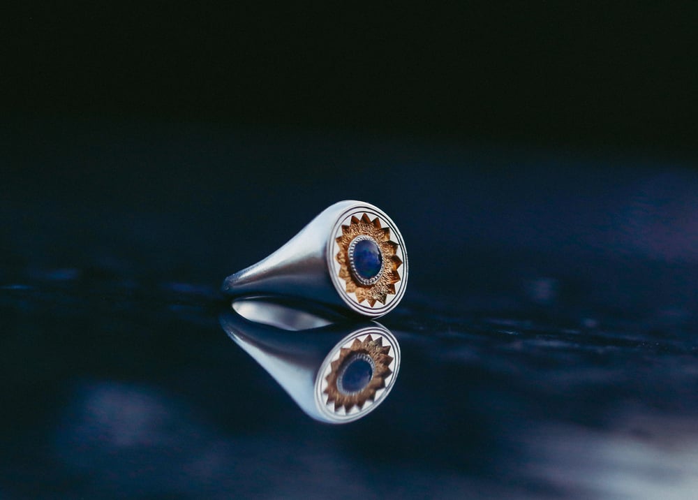 Image of Golden Opal Signet Ring