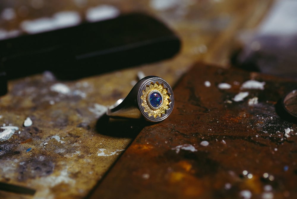 Image of Golden Opal Signet Ring