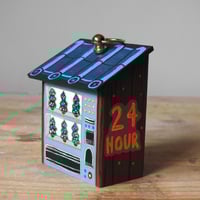 Image 3 of vending machine ornament (grey-blue/ trees)