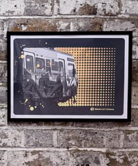 Image 4 of Train - A3 Gold Foil Print