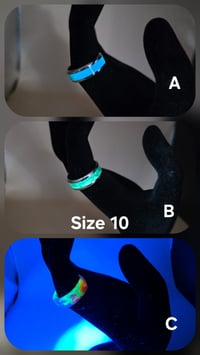 Image 2 of Stainless Steel Crushed Opal Rings (10)