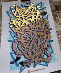 Image 3 of Graffiti Alphabet - A3 Gold Foil Print