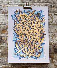 Image 1 of Graffiti Alphabet - A3 Gold Foil Print