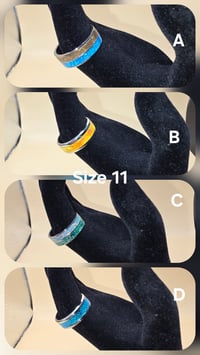 Image 1 of Stainless Steel Crushed Opal Rings (11)