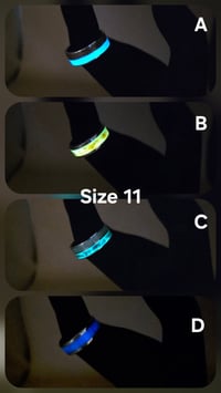 Image 2 of Stainless Steel Crushed Opal Rings (11)