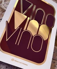 Image 3 of Vino - A3 Gold Foil Print