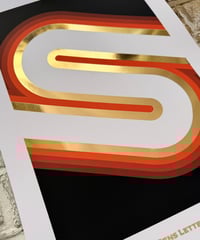 Image 3 of S Letter - A3 Gold Foil Print