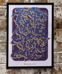 Image 4 of Graffiti Alphabet Gold outline - A3 Gold Foil Print