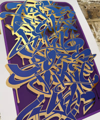 Image 2 of Graffiti Alphabet Gold outline - A3 Gold Foil Print