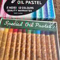 Image 2 of Vintage Japanese Guitar Oil Pastels – 12 Colour Set (E.No.151)
