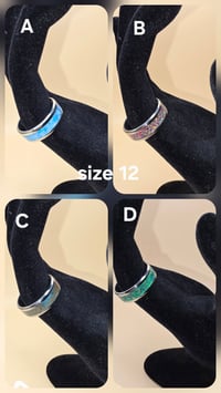 Image 1 of Stainless Steel Crushed Opal Rings (12)