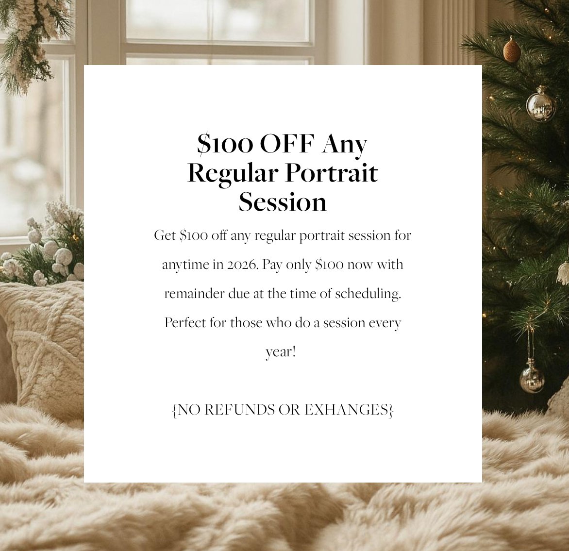 Image of $100 OFF 2026 Portrait Sessions