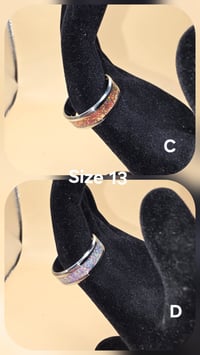 Image 3 of Stainless Steel Crushed Opal Rings (13)