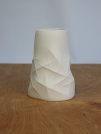 Image 1 of Extra Small Conical White Geo vessel