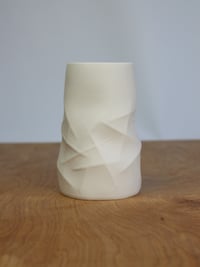 Image 2 of Extra Small Conical White Geo vessel