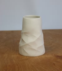Image 3 of Extra Small Conical White Geo vessel