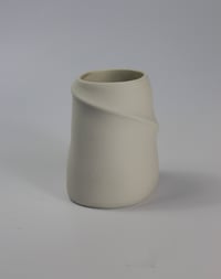 Image 4 of Extra Small Conical White Line Vessel