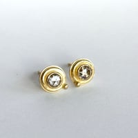 Image 2 of Wire Circle Bezel Rose Cut Diamond Earrings