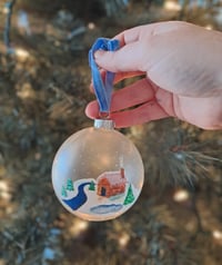 Winter Cabin Ornament - Large