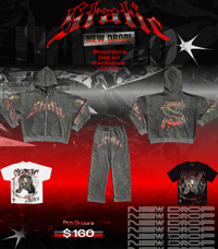 Image 1 of *PREORDER* STATIC CHROME "RUBY RED" ACIDWASHED SET