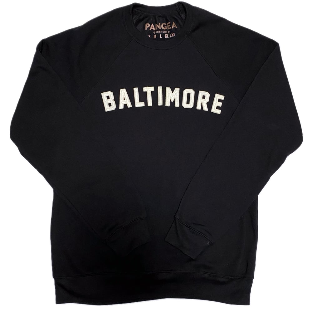 Image of Baltimore Old School Felt Letter Crewneck (free shipping)