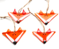 Image 2 of Fox orange fused glass hanging decoration sun catcher ornament bullseye