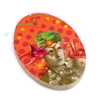 Image 2 of She Has the Energy and Temperament of a Thousand Suns - Wooden Ornament - Oval Magnetic Ornament 