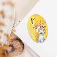 Image 5 of Aurelian - Wooden Ornament - Hinoki Oval Magnet - Holiday Ornament - Mini Wall Art 