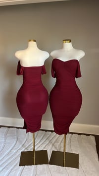 Image 1 of Alyssa ruched midi dress