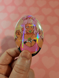 Image 1 of Crushed Edwin - Oval Pin-back Button