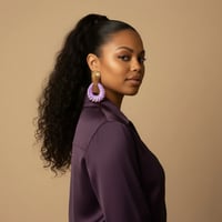 Image 1 of Striped Purple Nikki Earrings