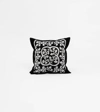 Embroidered Cushion Cover - Black