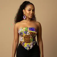 Image 2 of TALLULAH AFRICANPRINT CORSET TOP