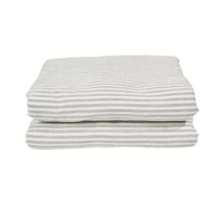 Ticking Sherpa Throw Quilt Grey