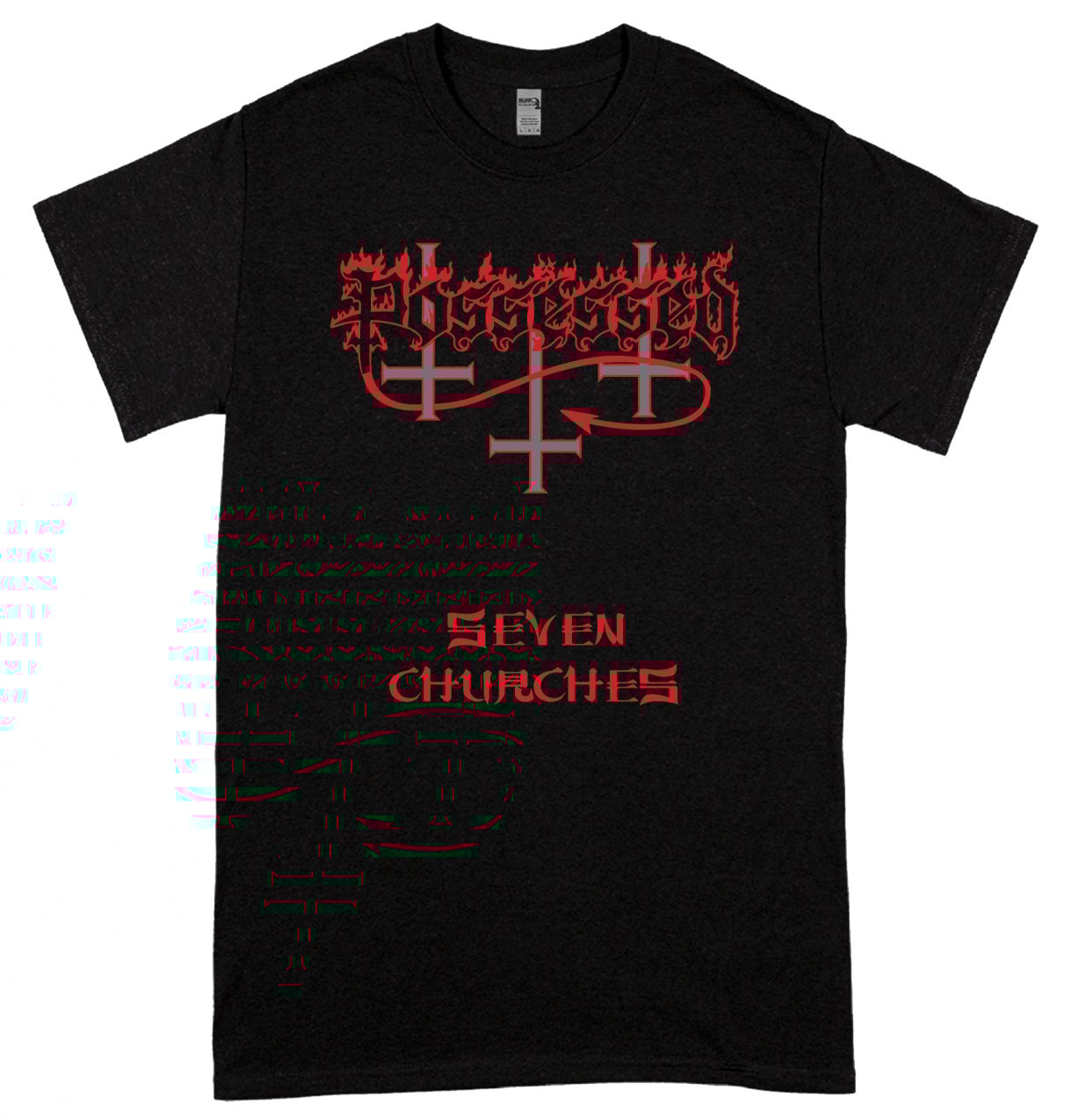 Image of POSSESSED - Seven Churches - AUSSIE TOUR SHIRT