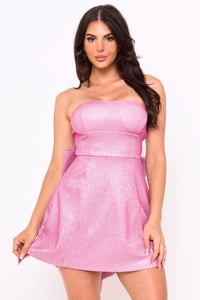 Image 8 of Athena bow mini dress (Hot pink)