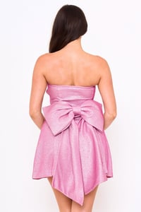 Image 5 of Athena bow mini dress (Hot pink)