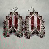 Image 1 of Beaded Christmas Arrow Earrings 