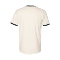 Image 2 of Stay Greasy Cream/Forest Green Tee - Black Logo