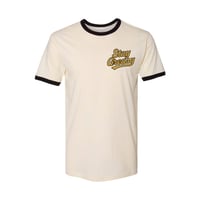 Image 1 of Stay Greasy Cream/Black Tee - Gold Logo