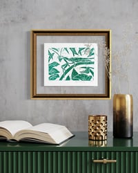 Image 3 of Praying Mantis Linocut (limited edition) on 7"x9" cotton paper