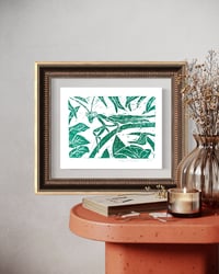 Image 2 of Praying Mantis Linocut (limited edition) on 7"x9" cotton paper