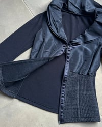 Image 4 of FITTED ZIP UP RUFFLE TOP