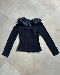 Image 5 of FITTED ZIP UP RUFFLE TOP